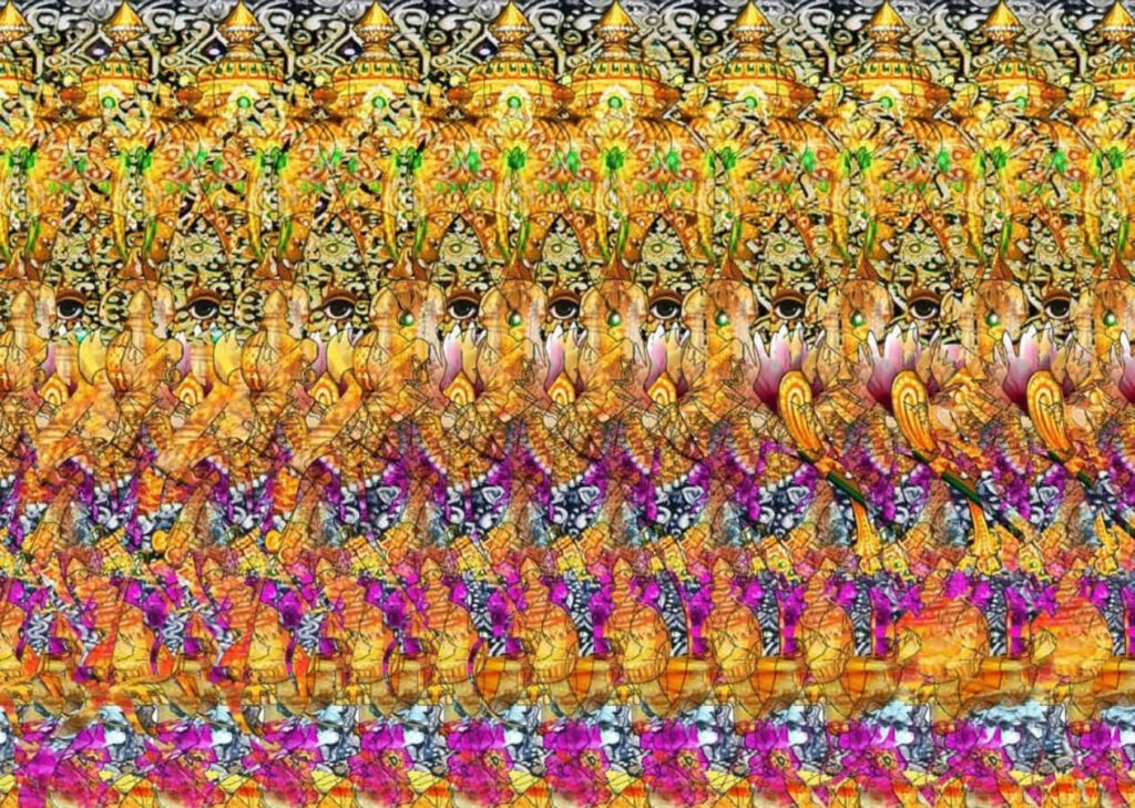 Colorful 3D Stereogram Wallpaper: Discover Hidden Images!