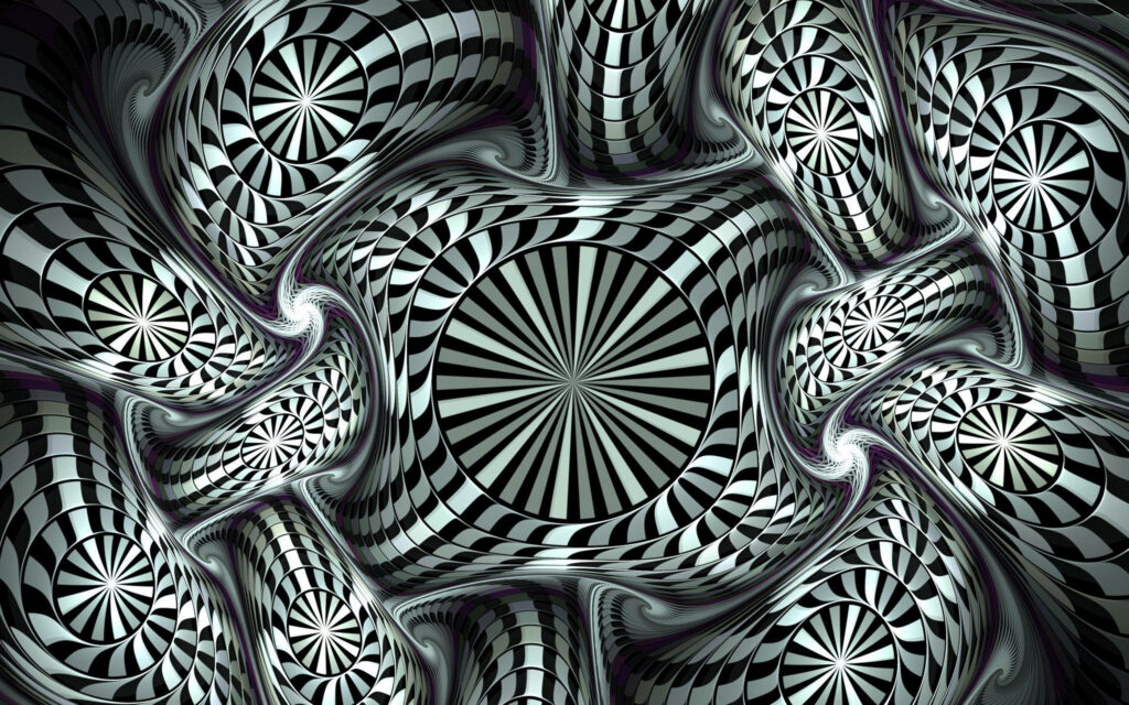 Mesmerizing 3D Striped Zebra Illusion Wallpaper: Captivating Layers of Black and White create an Exquisite Optical Illusion in HD