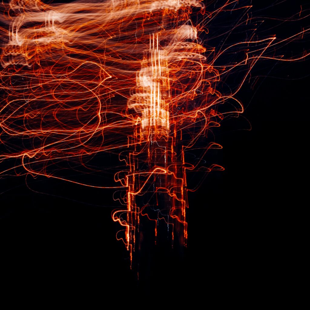 Vivid Long Exposure Wallpaper: Swirling Red & Orange Abstract Background