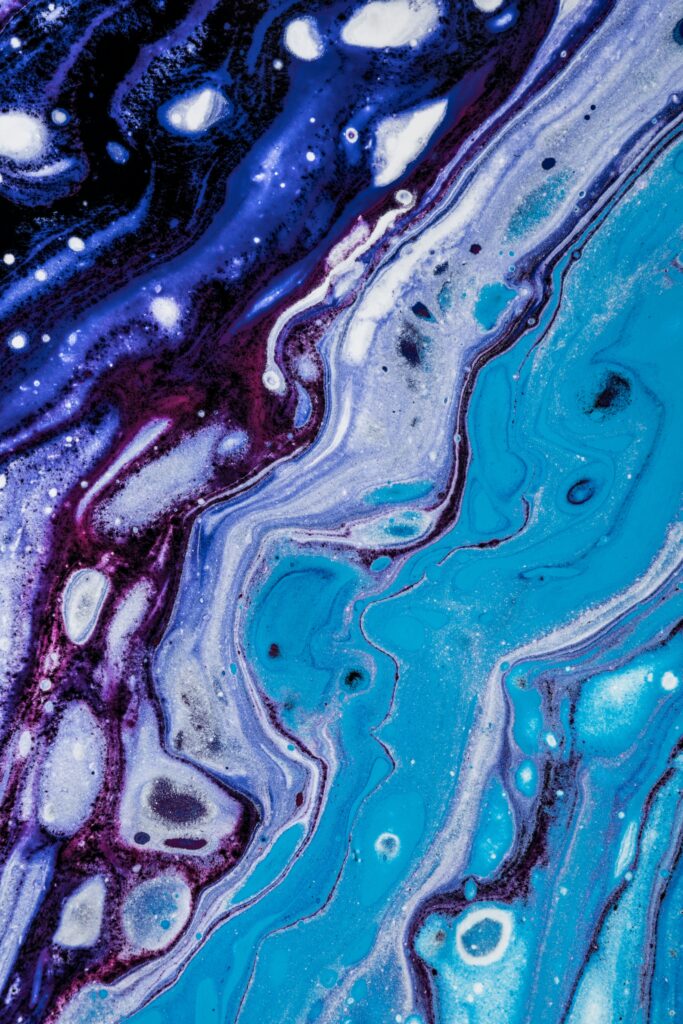 Fluid Abstract Wallpaper: Mesmerizing Blue & Purple Design 4480x6720