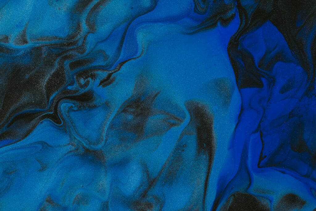 Mesmerizing Blue & Black Abstract Wallpaper - Fluid Design Background