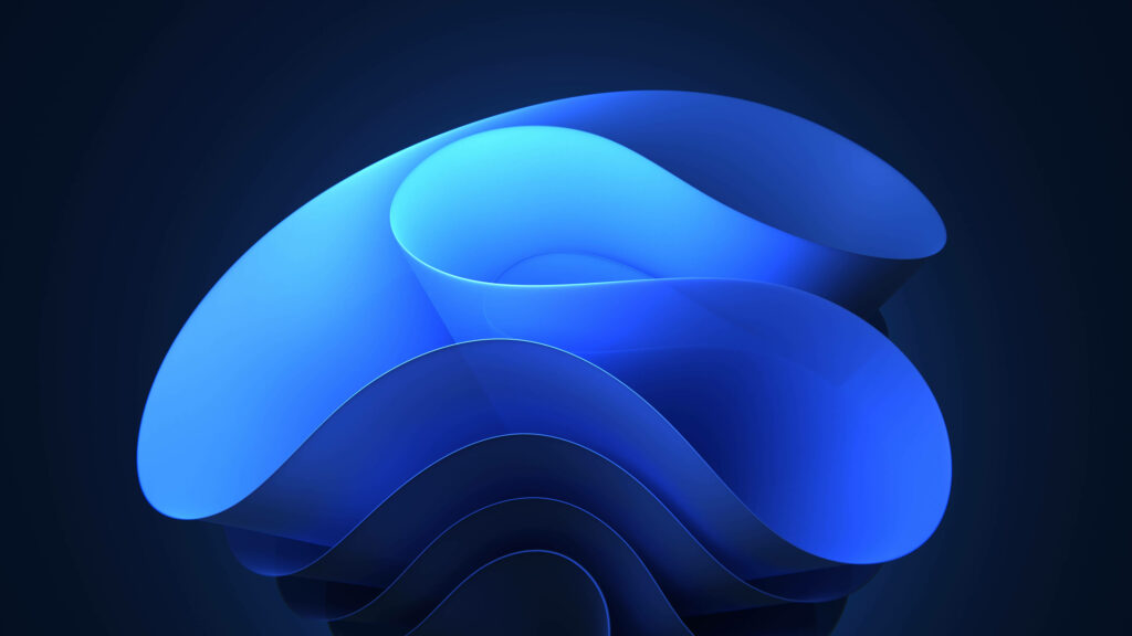 4D Ultra HD Blue Waveform Wallpaper - Abstract Fluid Design