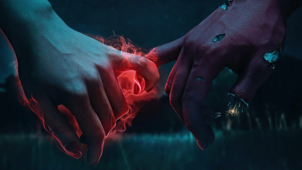 Stunning 4K WandaVision Wallpaper: Glowing Red Pinky Promise Scene