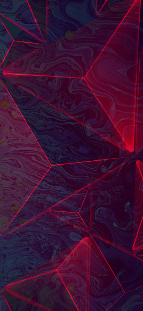 Gorgeous neon red line pattern on 4k iPhone wallpaper with a mesmerizing blue backdrop