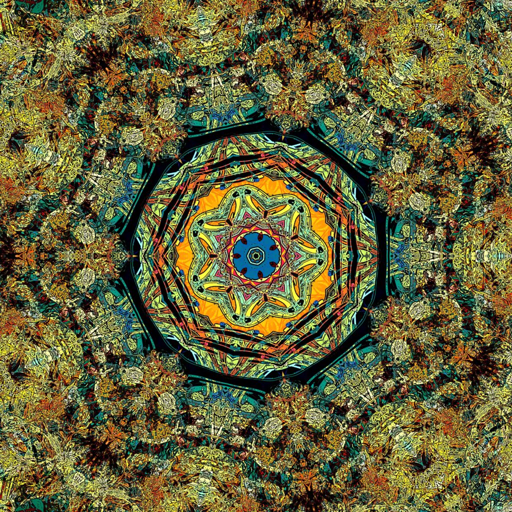 Vibrant Kaleidoscopic Fractal Wallpaper - Intricate Abstract Background