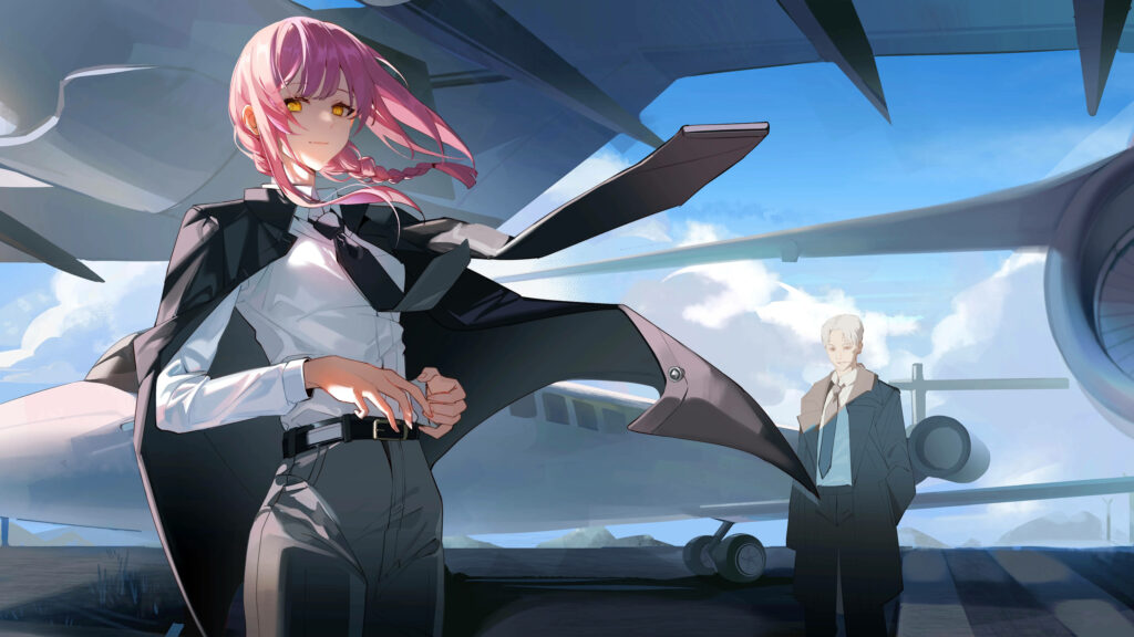 Makima's Mesmerizing 8k Anime Masterpiece: Chainsaw Man's Enigmatic Enchantress Shines in Spectacular Background Wallpaper