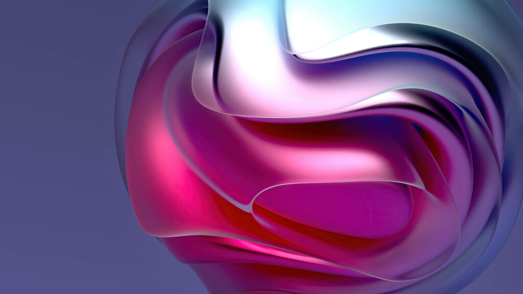 Psychedelic 4K Abstract Wallpaper: Flowing 3D Shapes in Purple & Pink