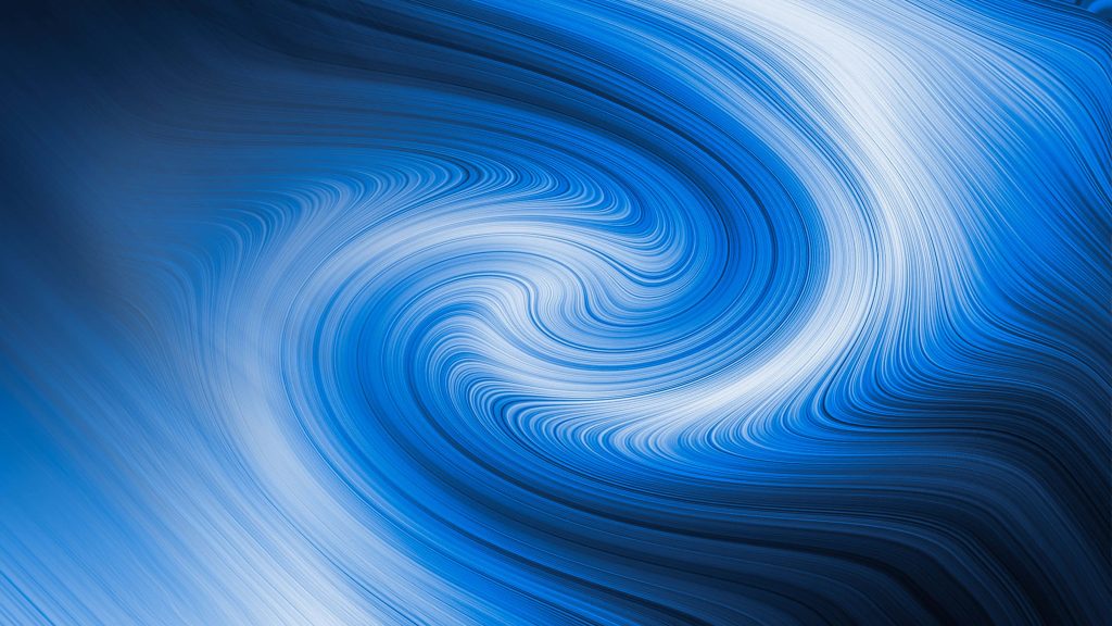 Abstract digital wallpaper with swirling navy blue electric tones and bright white accents