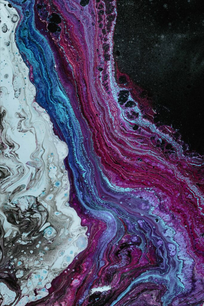 Vibrant Abstract Wallpaper in Flowing Purples, Pinks, and Blues