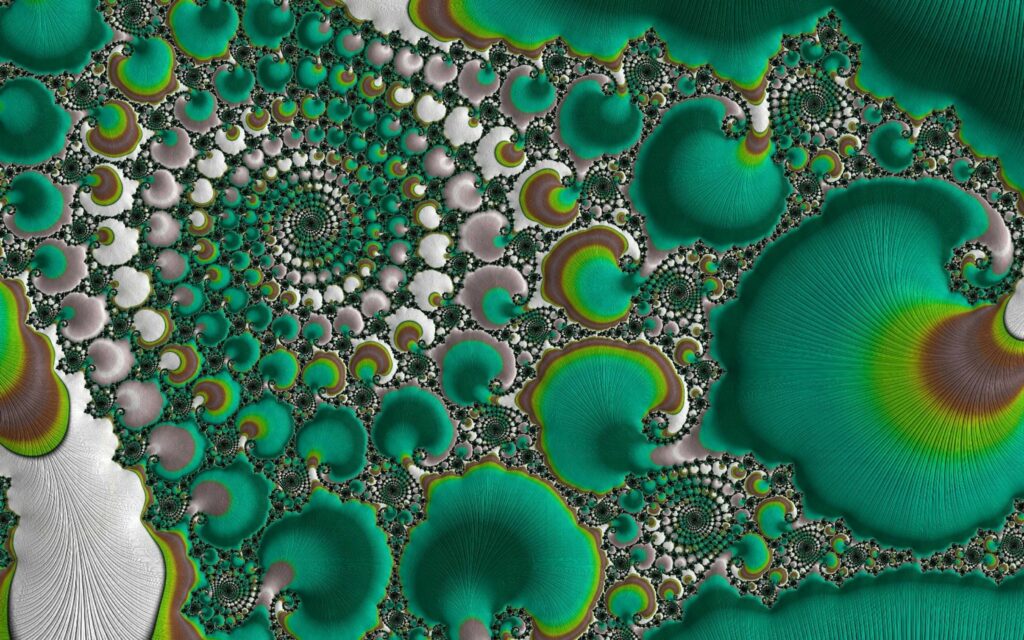 Intricate Green & Turquoise Abstract Fractal Wallpaper 1680x1050