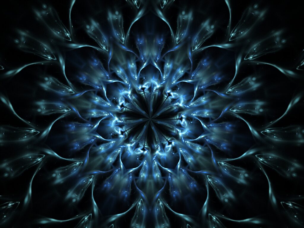 Mesmerizing Blue Fractal Wallpaper - Abstract Design & Dark Ambiance
