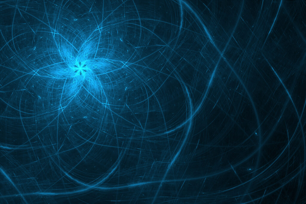 Glowing Blue Fractal Wallpaper: Intricate Abstract Background Design