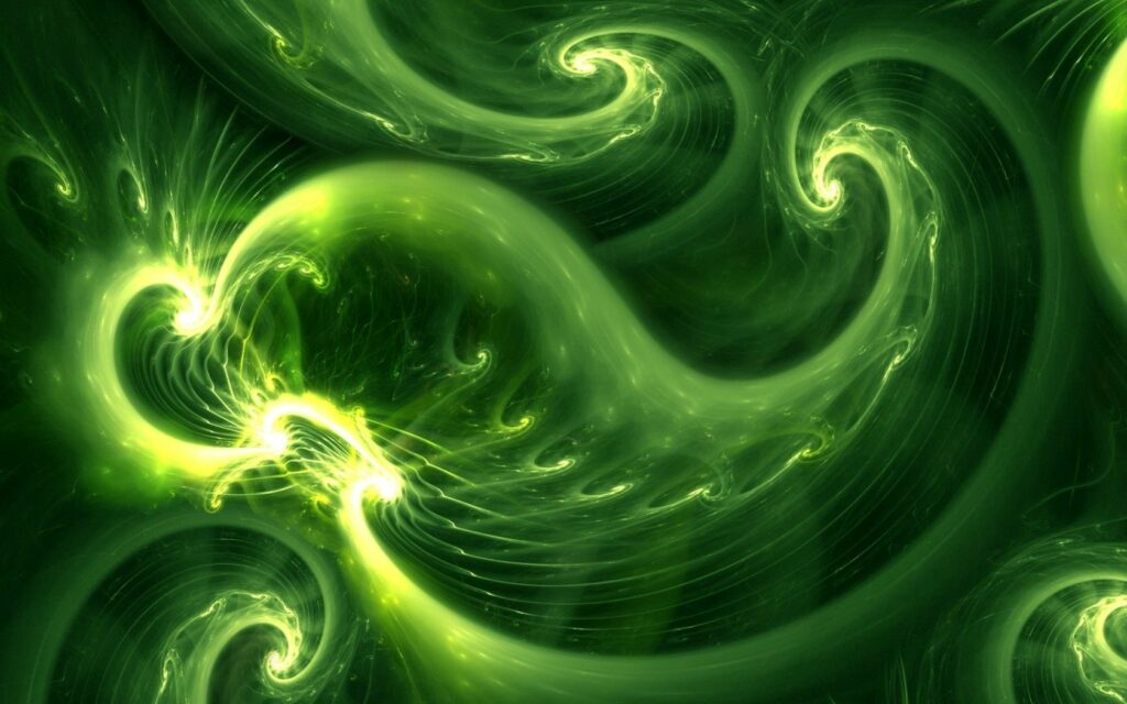 Mesmerizing 1680x1050 Green Abstract Wallpaper with Luminous Swirls