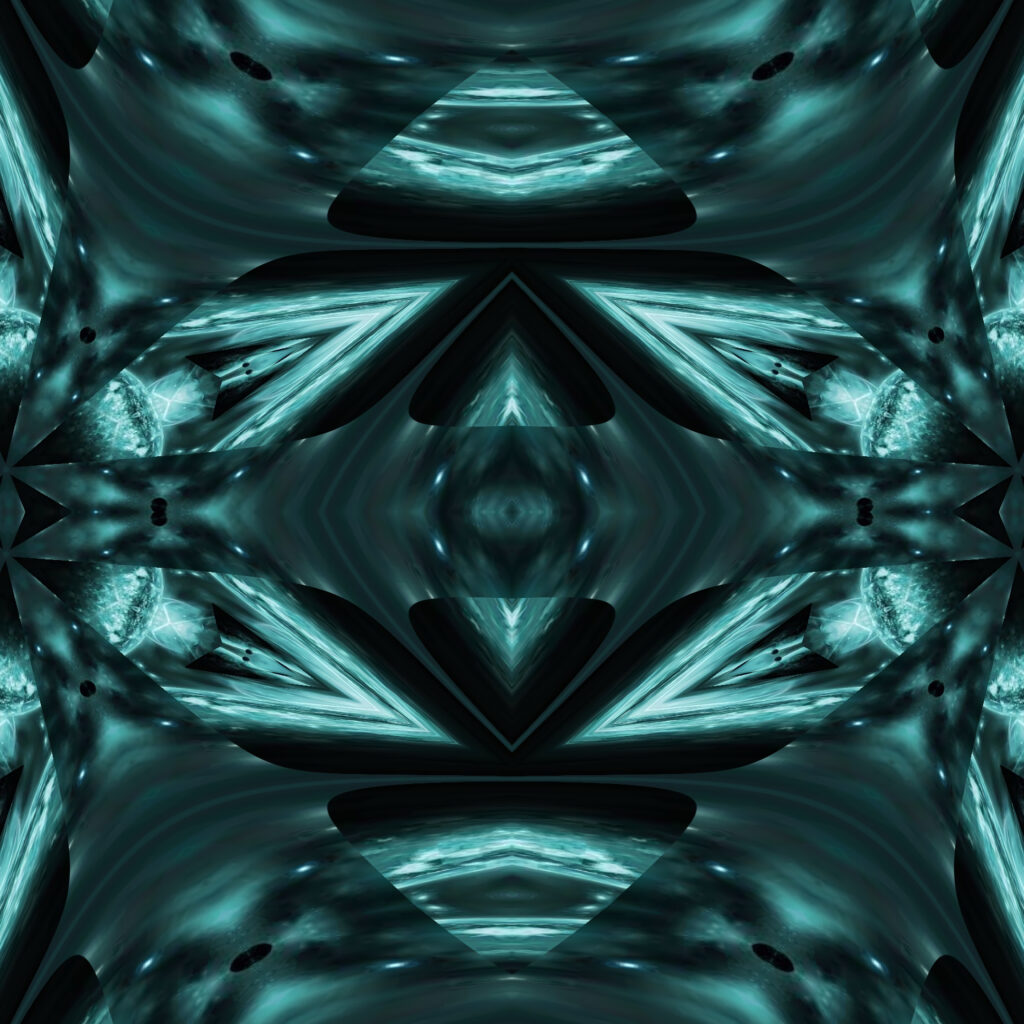 Glowing Blue Kaleidoscope Wallpaper: Stunning Abstract Background Art