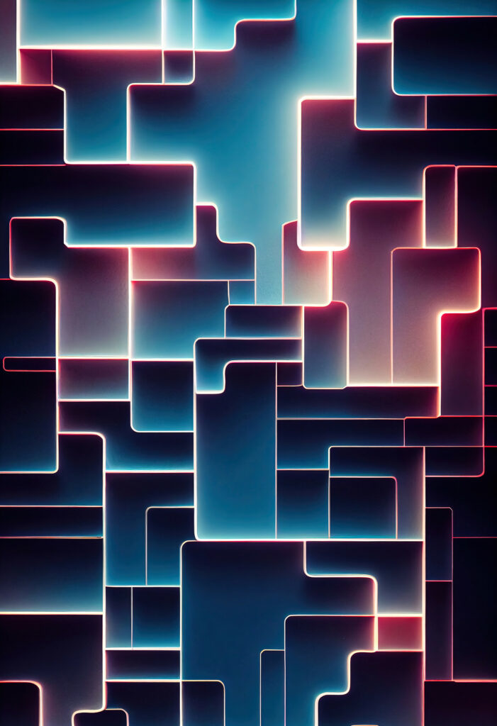 Vibrant Abstract Labyrinth Wallpaper with Glowing Edges