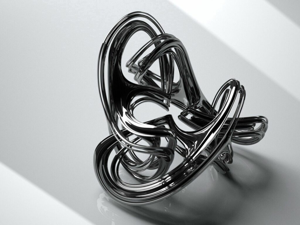 Mesmerizing Abstract Metallic Sculpture Wallpaper for Modern Design