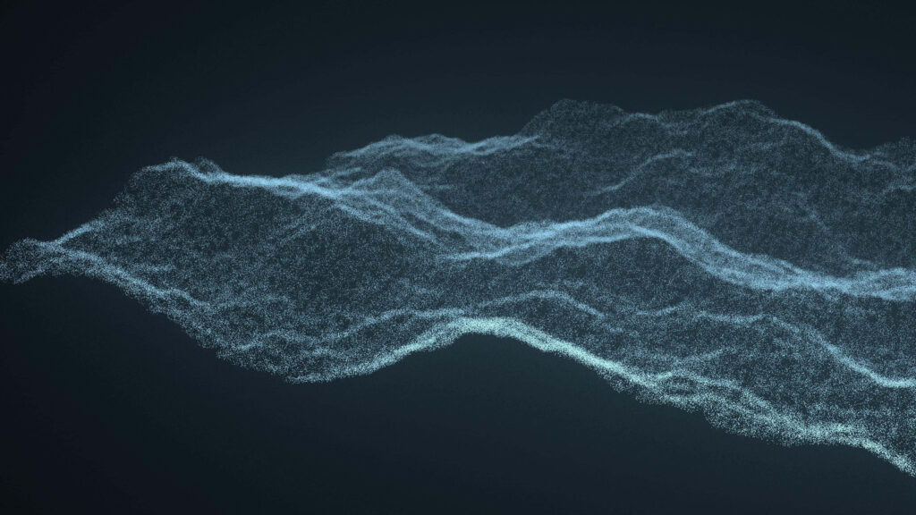 Mesmerizing Particle Wave Wallpaper on Dark Background