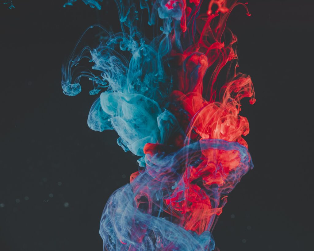 Mesmerizing Red & Blue Abstract Wallpaper: Dynamic Fluidity Background