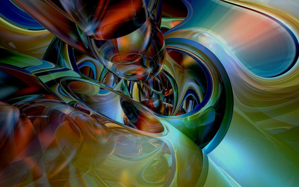 Vibrant Abstract Wallpaper: 2560x1600 Liquid Metal & Glass Illusion