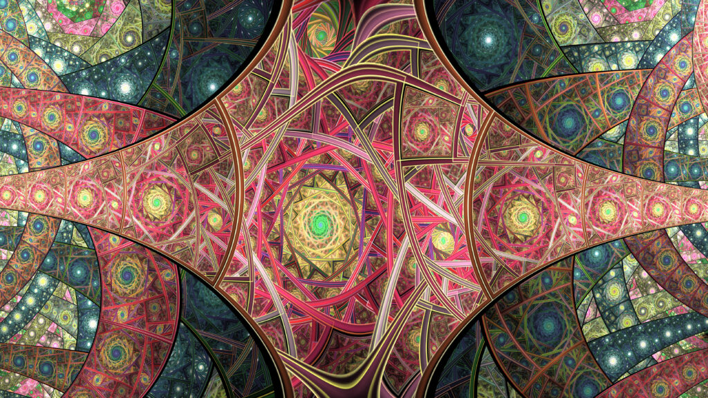 Colorful Abstract Spiral Wallpaper: Intricate, Vibrant Pattern Design