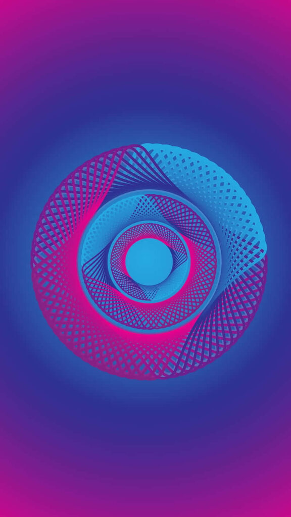 Mesmerizing Spiral Wallpaper: Gradient Blue-Pink Abstract Background
