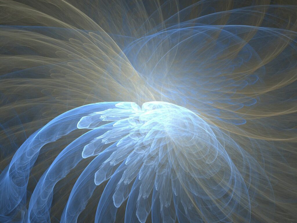 Serene Abstract 1600x1200 Wallpaper with Luminous Smoke Patterns