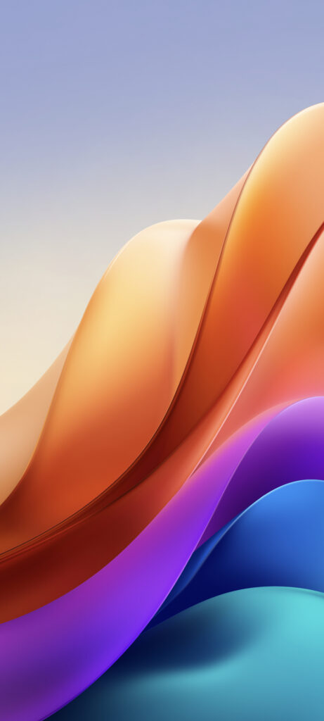 Elegant Abstract Wallpaper: Flowing Orange, Purple & Blue Gradients