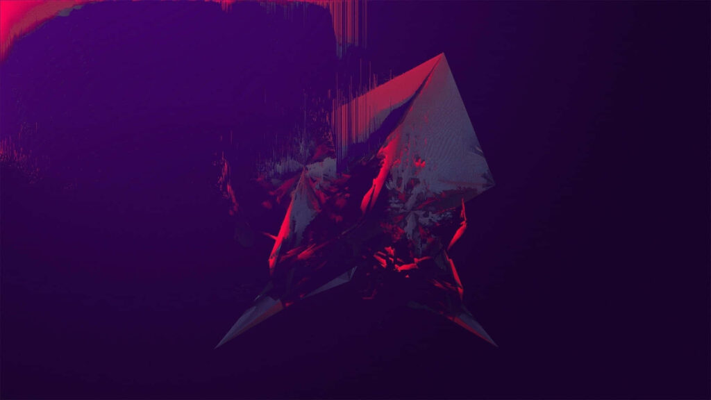 Vivid Abstract Wallpaper with Geometric Design on Dark Background