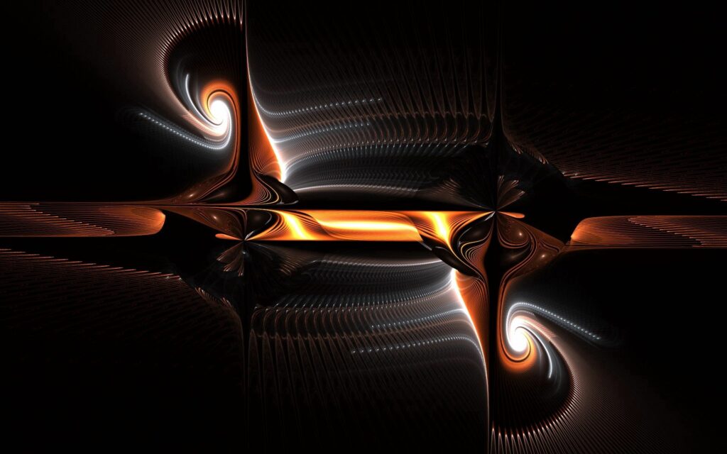 Mesmerizing Abstract Wallpaper: Swirling Orange & Gold Design