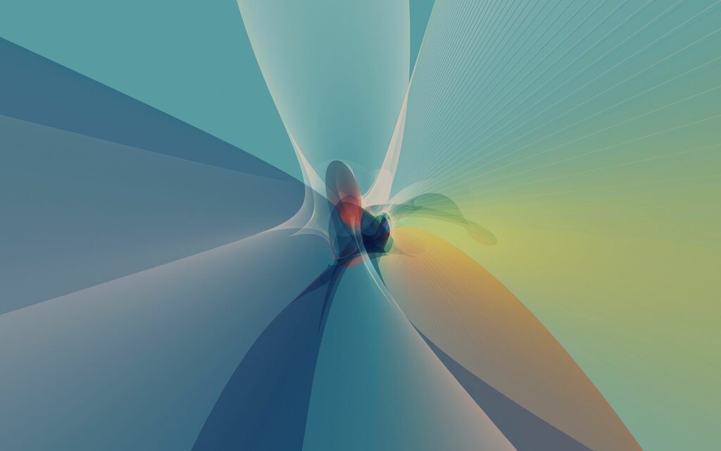 Mesmerizing Abstract Wallpaper: Blue, Green & Orange Flowing Design