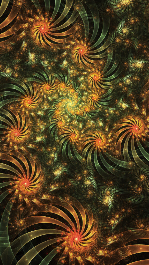 Colorful Abstract Spiral Wallpaper on Dark Background - Mesmerizing Design