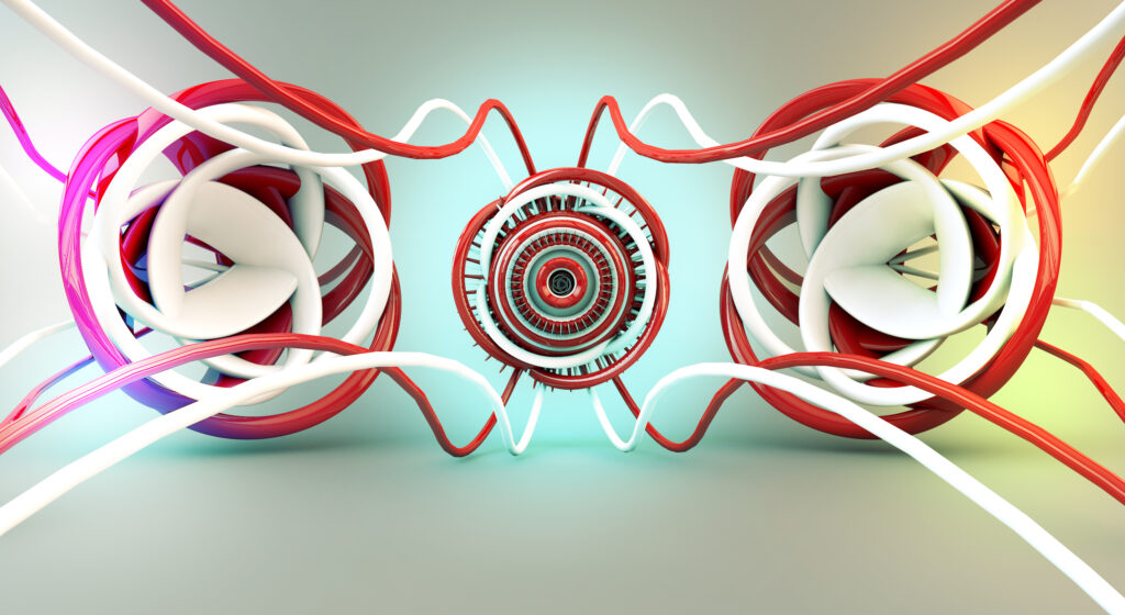 Captivating Abstract Wallpaper with Tangled Red & White Lines