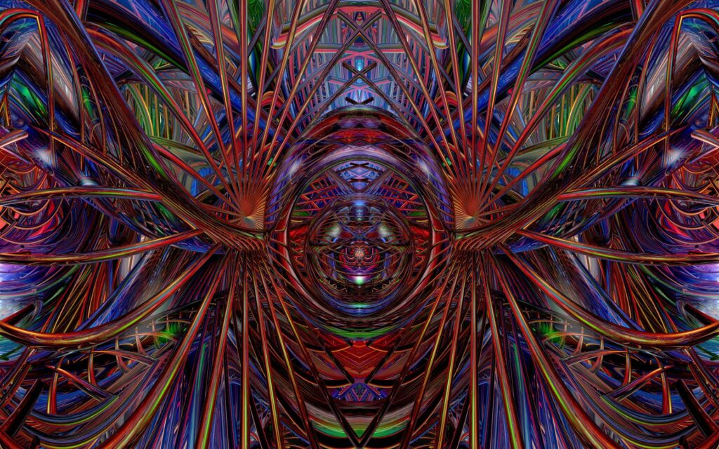 Intricate Abstract Design Wallpaper: Symmetrical Lines & Spherical Element