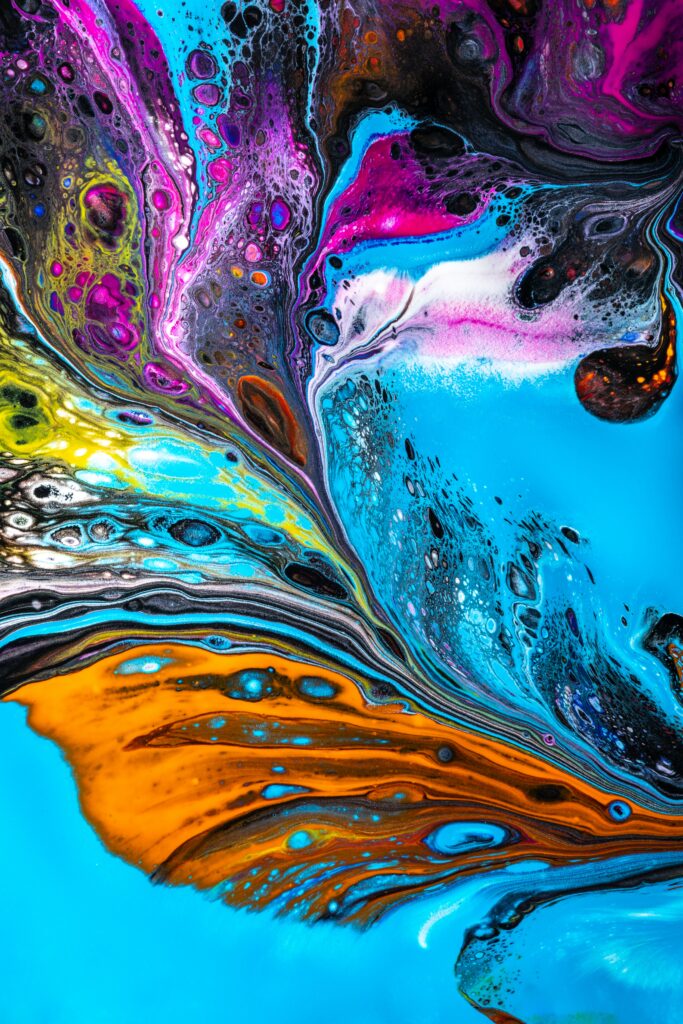 Vibrant Abstract Wallpaper with Bold Colors and Intricate Patterns