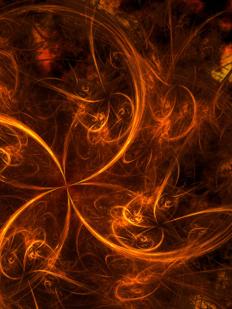 Dynamic Abstract Wallpaper: Swirling Yellow & Brown Curves