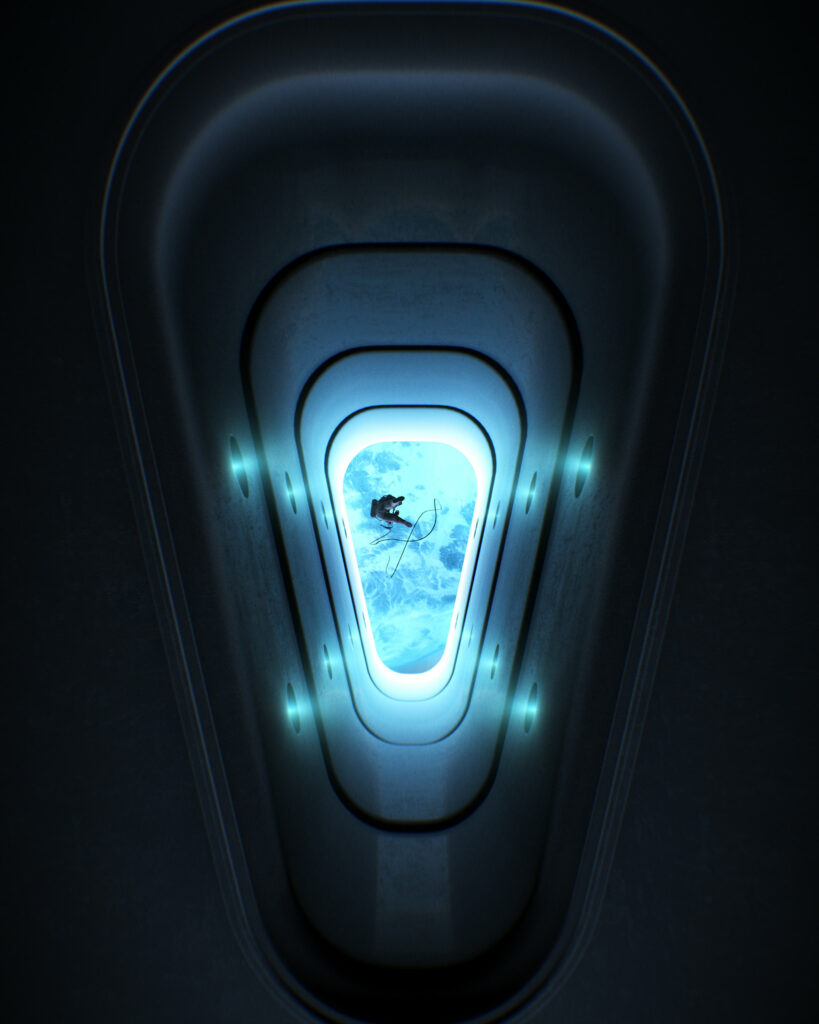 Mesmerizing Astronaut Wallpaper: Cosmic View Through Porthole