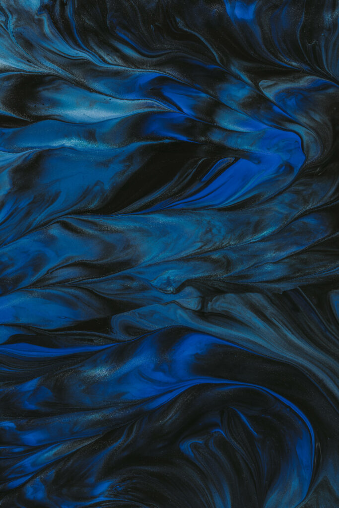 Mesmerizing Black and Blue Abstract Fluid Wallpaper Background