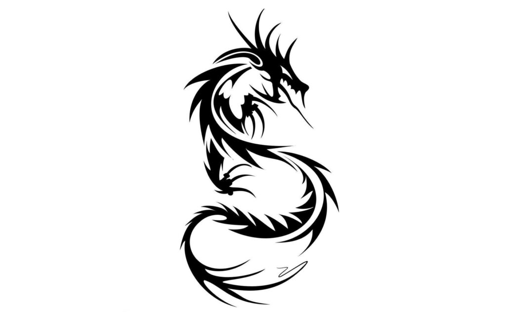 Mesmerizing Black Dragon Wallpaper for Tattoo Lovers