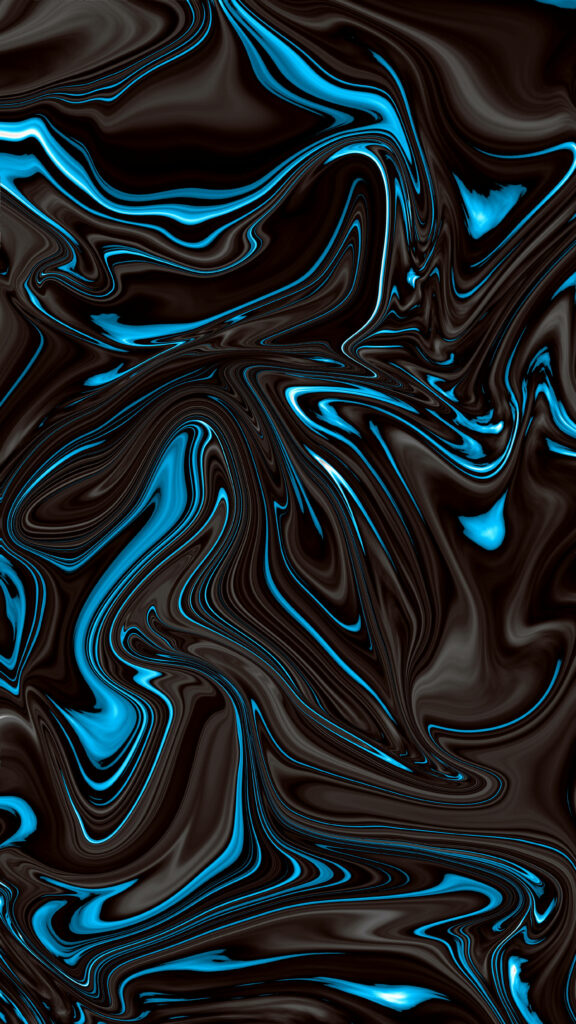 Stunning Black & Electric Blue Fluid Abstract Wallpaper Background
