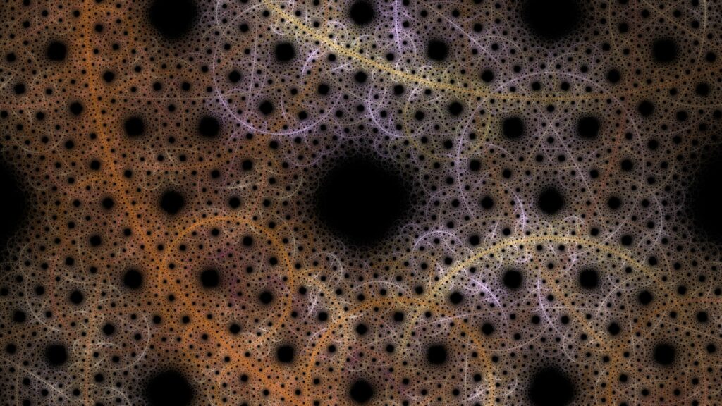 Intricate Interwoven Lines Wallpaper: Black Holes & Colorful Depth