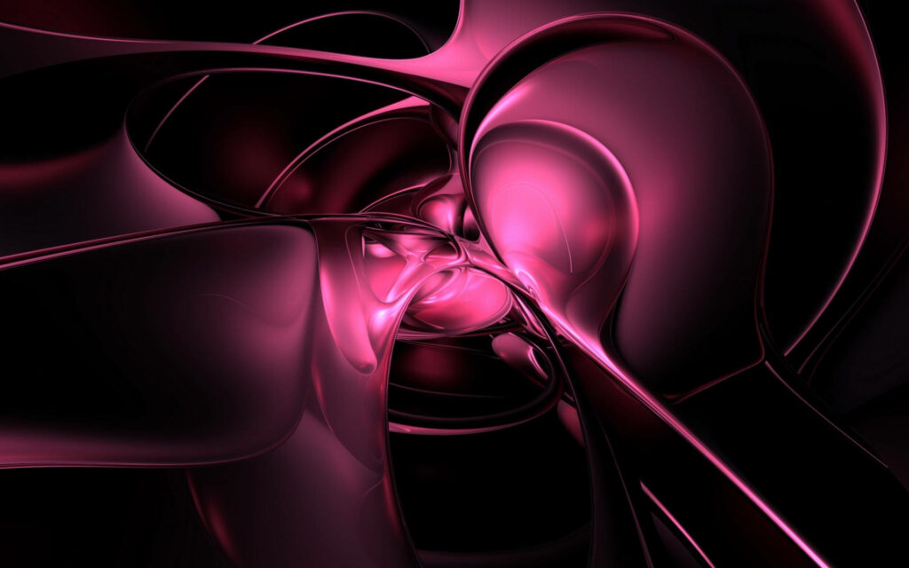 Mesmerizing Black & Pink Abstract Ink Art Wallpaper - Modern Background