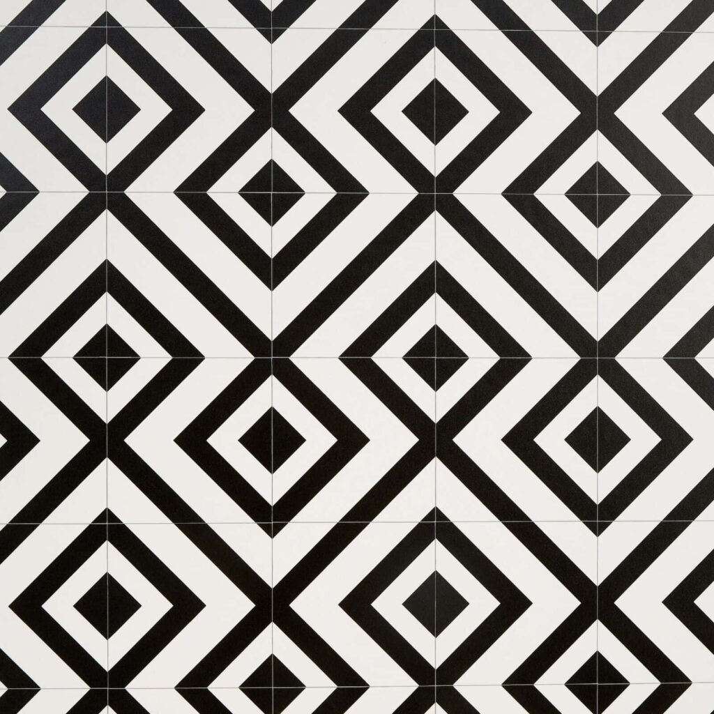 Captivating Black and White Geometric Diamond Pattern Wallpaper