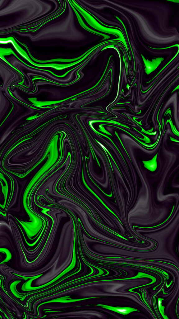 Mesmerizing Black and Green Abstract Liquid Wallpaper Background