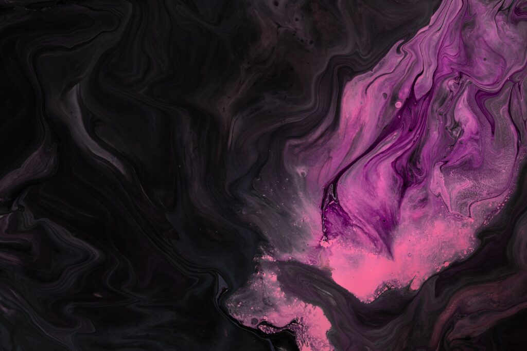 Mesmerizing Black & Pink Liquid Paint Abstract Wallpaper Background