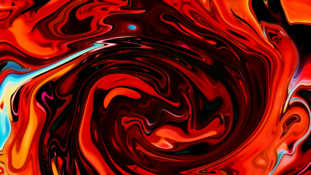 Red Swirl Abstract: Mesmerizing Wallpaper with Captivating Black and Crimson Patterns