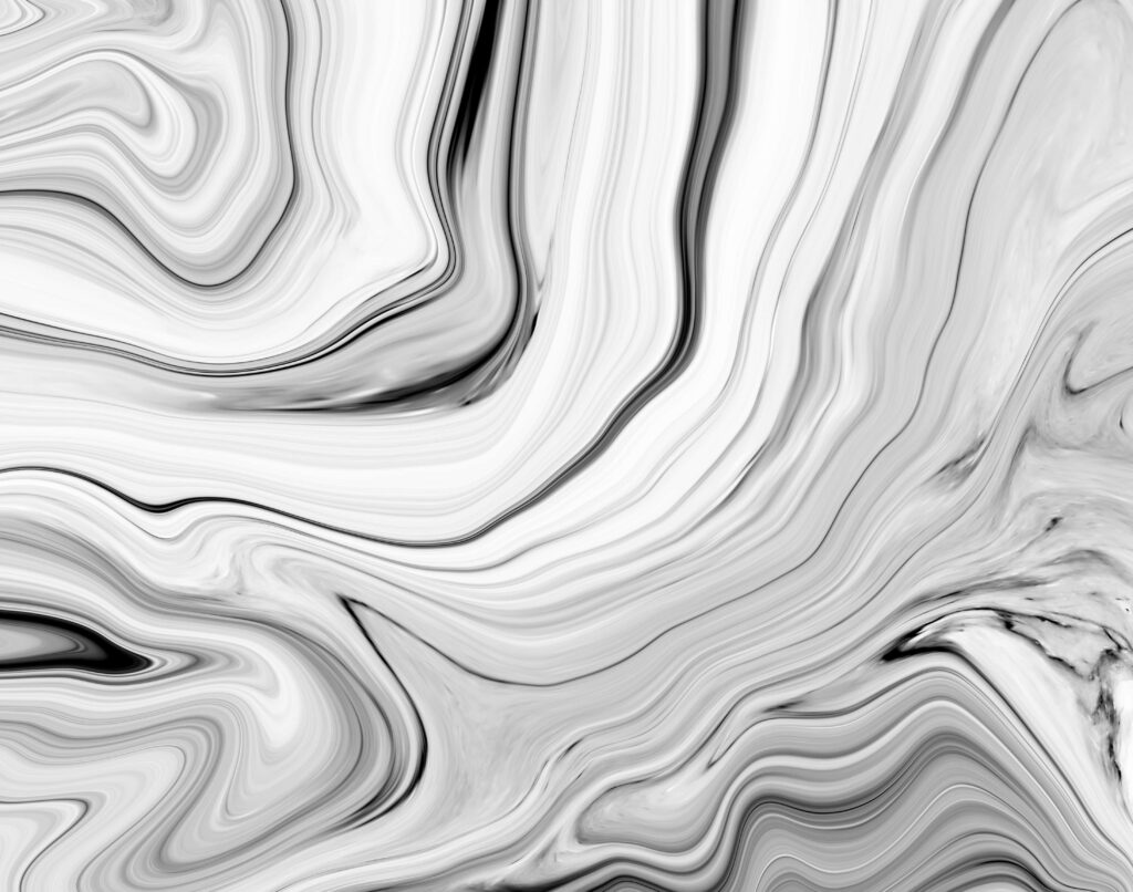 Abstract Black and White Marble Wallpaper: Fluid Wavy Patterns