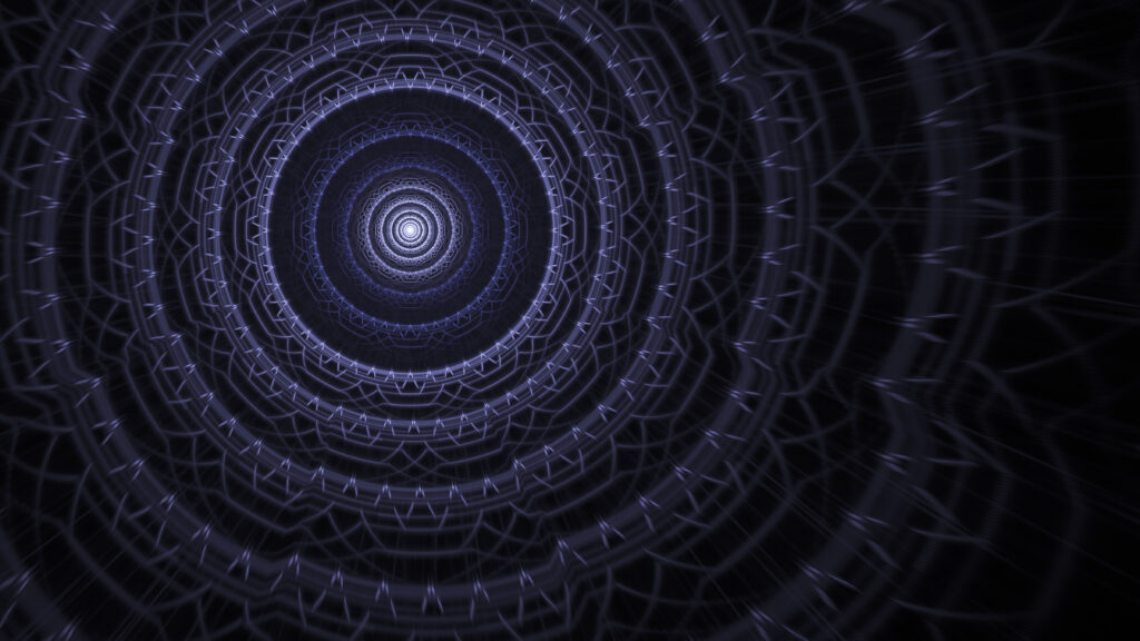 Mesmerizing Blue Fractal Wallpaper: Deep Circular Patterns Background