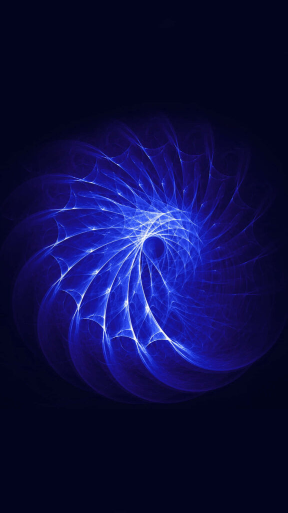 Vivid Blue Abstract Fractal Wallpaper with Intricate Patterns