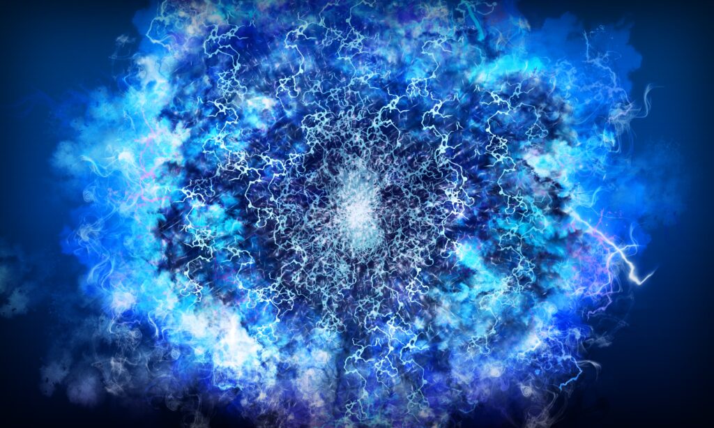 Dynamic Blue Abstract Wallpaper: Lightning-Inspired Energy Background