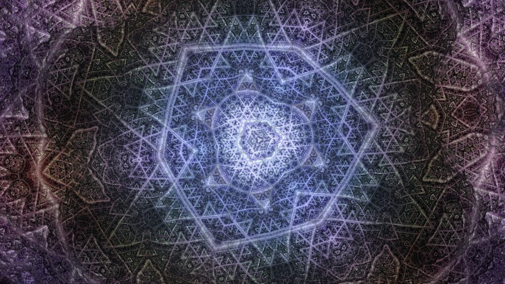 Mesmerizing Blue Geometric Abstract Pattern Wallpaper - 7500x4218